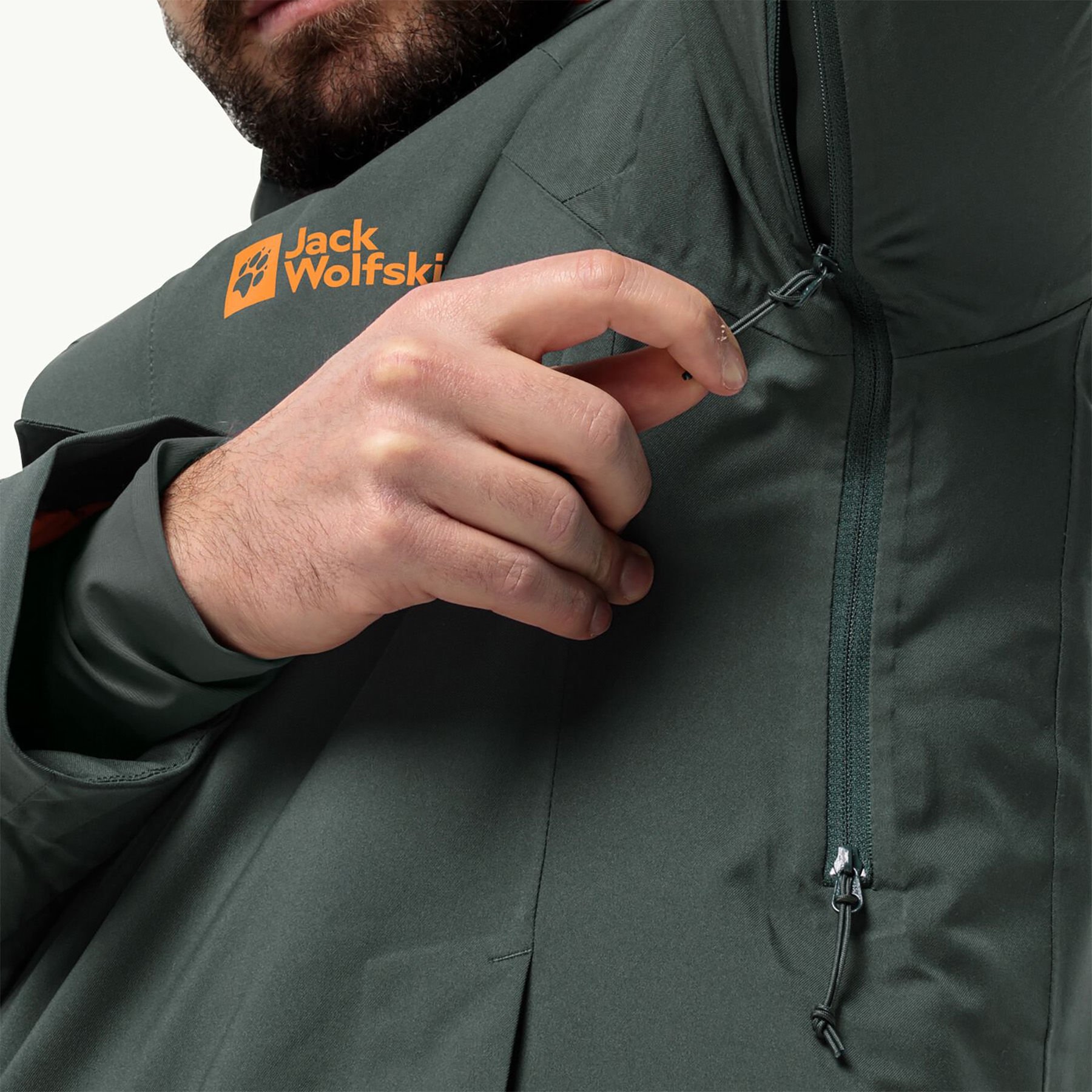 Jack Wolfskin Troposphere Erkek Ceket haki-siyah - XXXL
