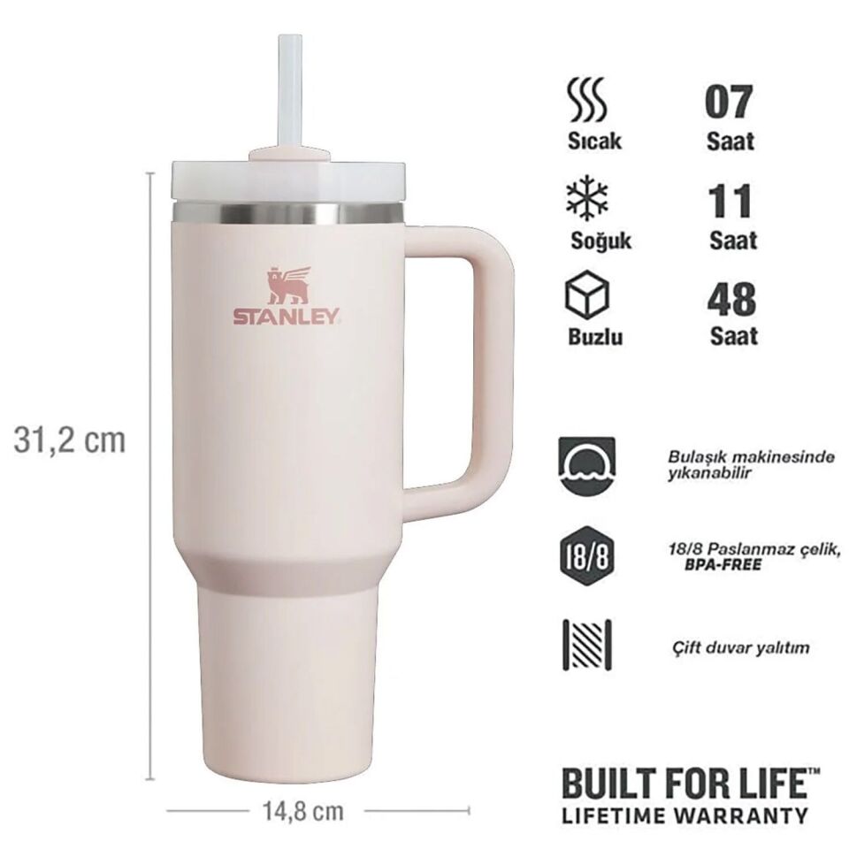 Stanley The Quencher H2.O Flowstate 1,18L Termos Pembe - 1,18 Litre
