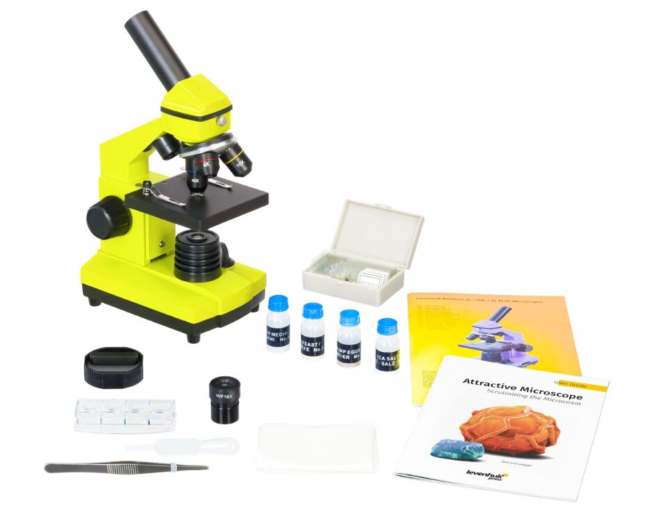 Levenhuk Raınbow 2L PLUS Lime/Yeşil Limon Mikroskop