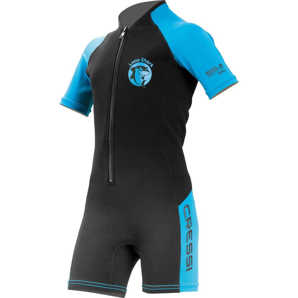 Cressi Little Shark Junior Shorty Dalış Elbisesi BLACK / BLUE - 2MM - 3/4 YAŞ