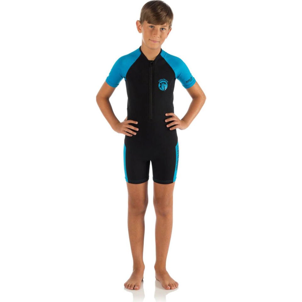 Cressi Little Shark Junior Shorty Dalış Elbisesi BLACK / BLUE - 2MM - 3/4 YAŞ