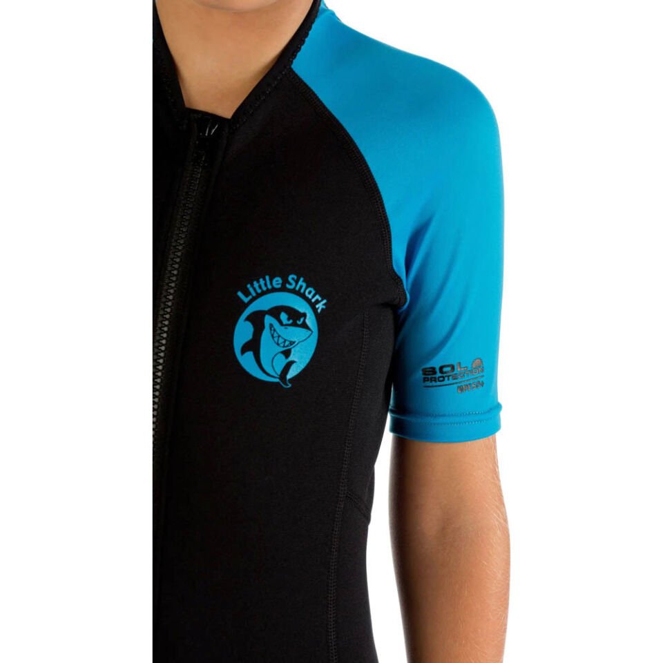 Cressi Little Shark Junior Shorty Dalış Elbisesi BLACK / BLUE - 2MM - 3/4 YAŞ