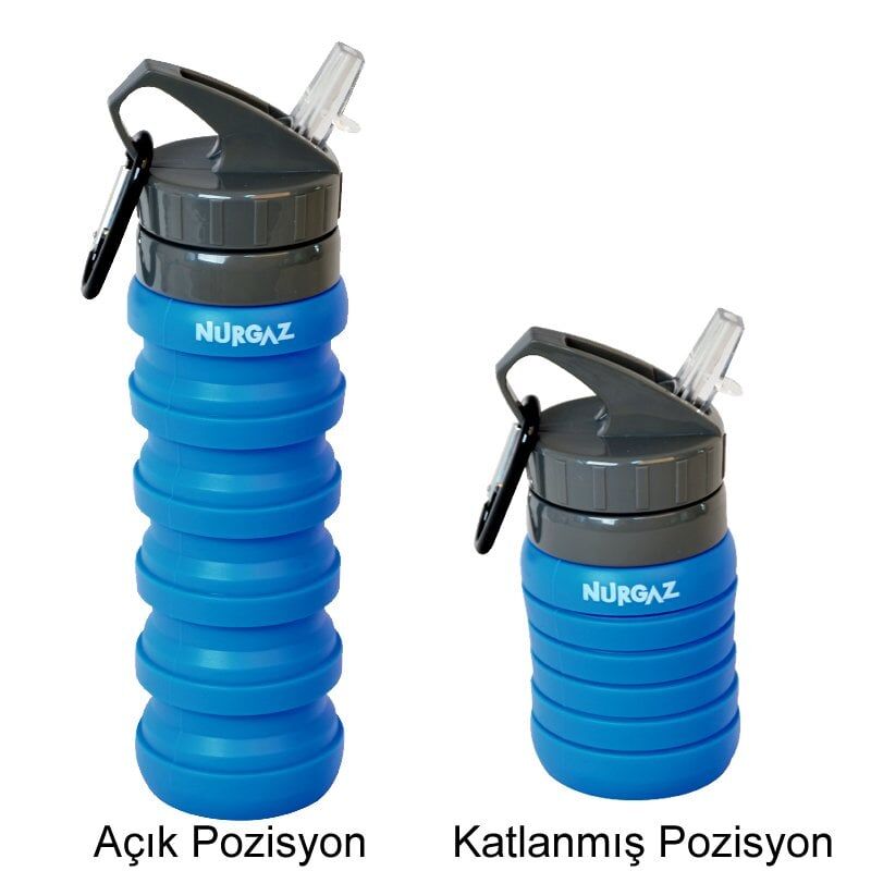 Nurgaz Silikon Katlanır Matara Sarı