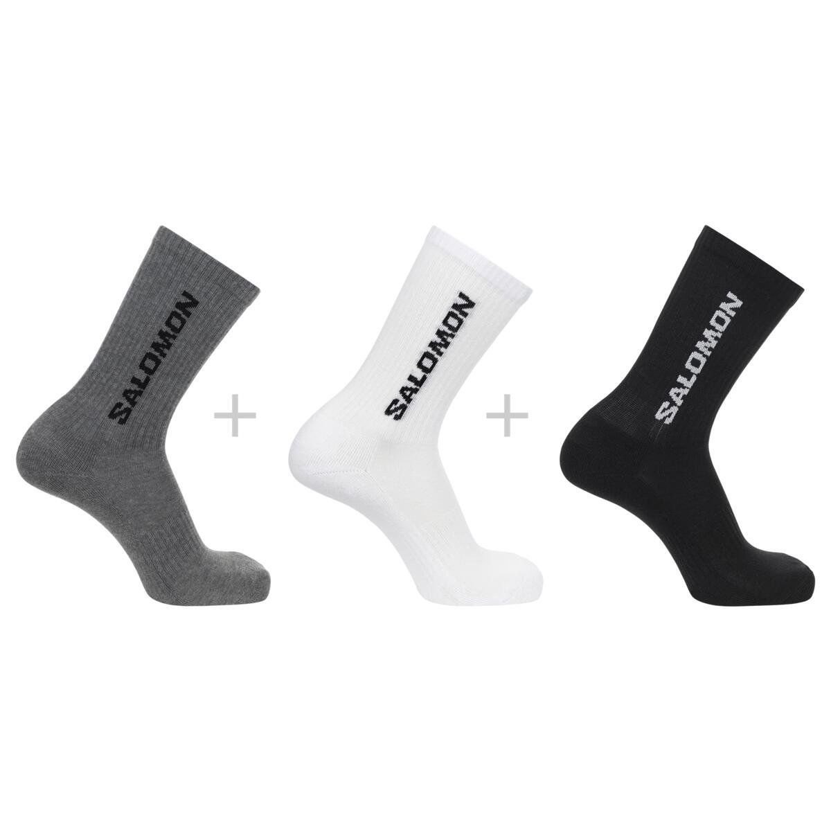 Salomon Everyday Crew 3 Pack Çorap gri-beyaz-siyah - 45-47