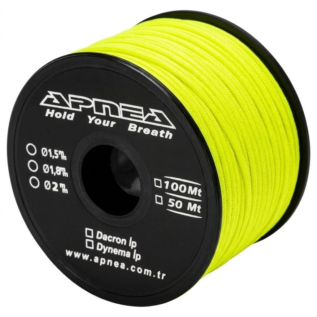 Apnea Dyneema İp 1.50mm 50m Fosforlu Sarı