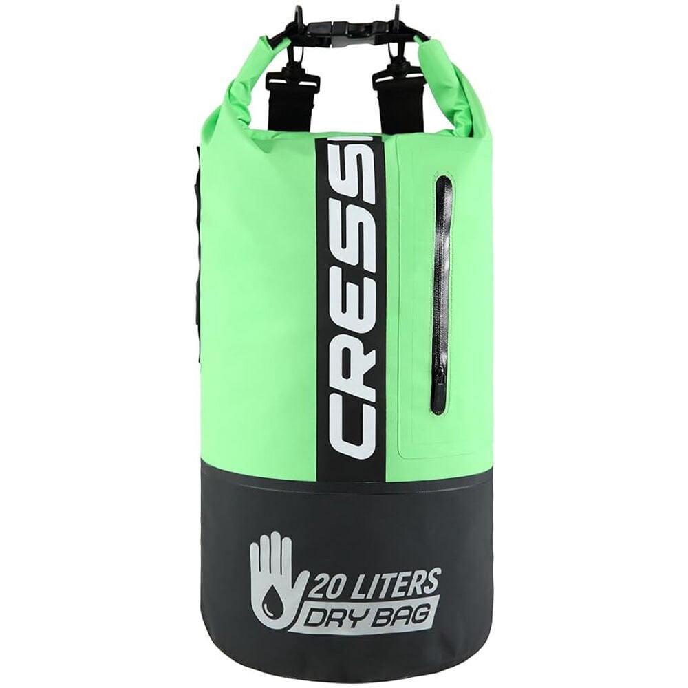 Cressi Premium Dry Bag BLACK - FLUO GREEN - 20L