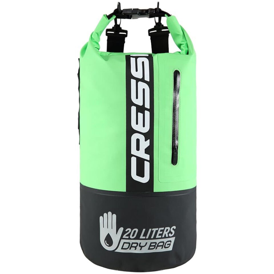 Cressi Premium Dry Bag BLACK - FLUO GREEN - 20L