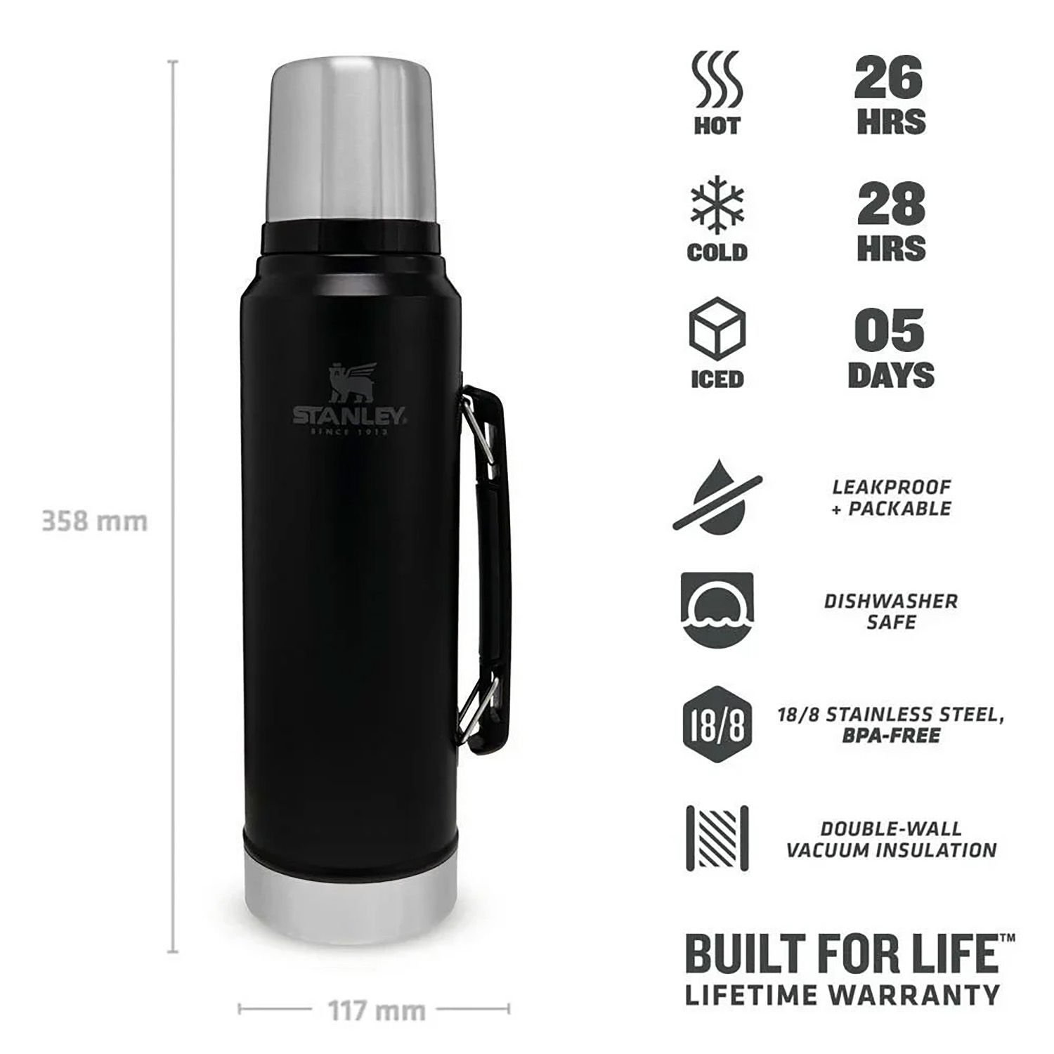 Stanley Classic Legendary Bottle Vakumlu Paslanmaz 1L Çelik Termos
