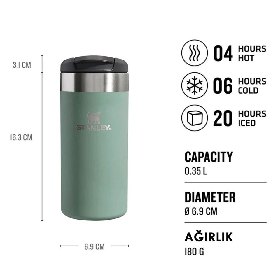 Stanley The AeroLight Transit 0,35L Termos Bardak Yeşil - 0,35 Litre