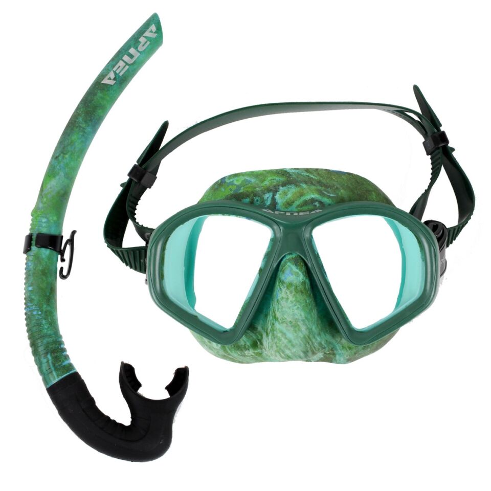 Apnea Apex Yeşil Kamuflaj Maske Şnorkel Seti