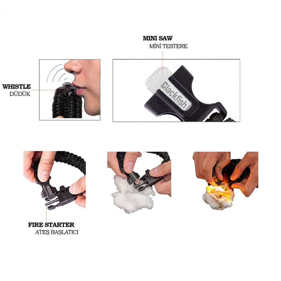 Blackfish Çok Fonksiyonlu Paracord Bileklik