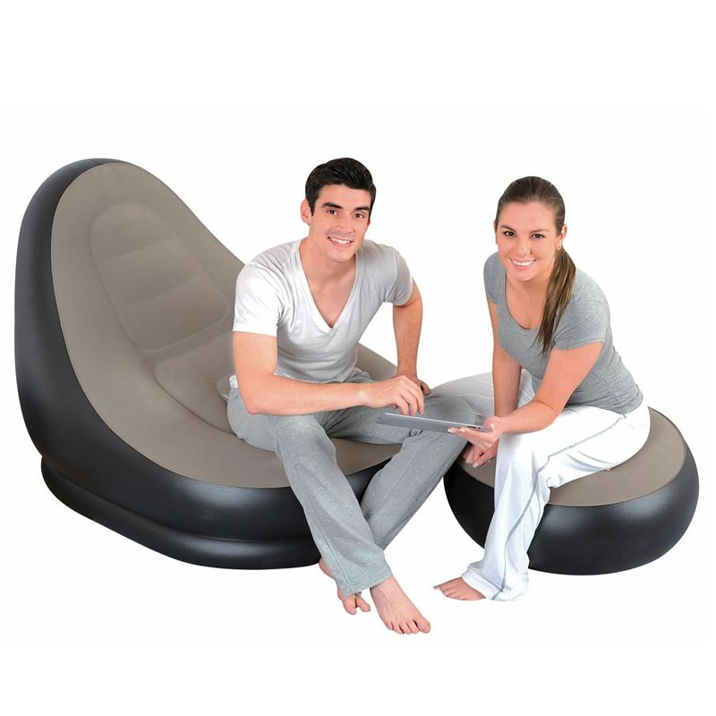 Summit Deluxe Yumuşak Dokulu Şişme Şezlong ve Ayak Taburesi